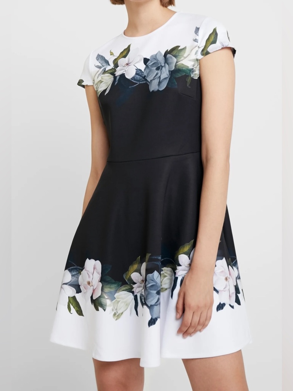 Ted baker Floral Fit & Flare Dress - Black and White xs - Picture 11 of 12